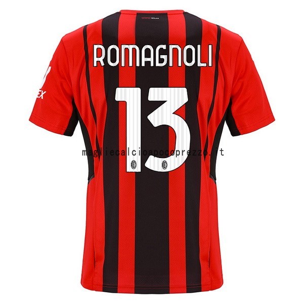 NO.13 Romagnoli Prima Maglia AC Milan 2021 2022 Rosso