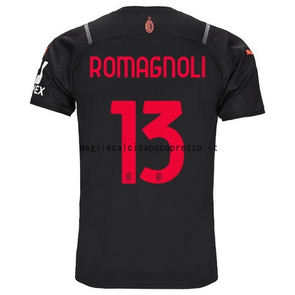 NO.13 Romagnoli Terza Maglia AC Milan 2021 2022 Nero