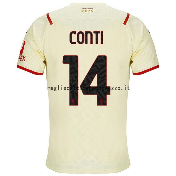 NO.14 Conti Seconda Maglia AC Milan 2021 2022 Giallo