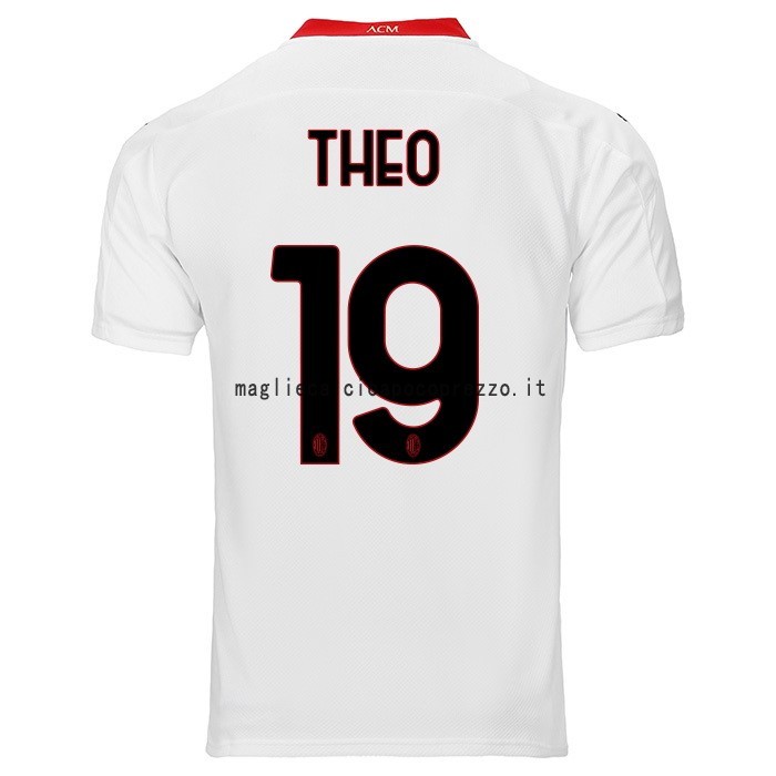 NO.19 Theo Seconda Maglia AC Milan 2020 2021 Bianco