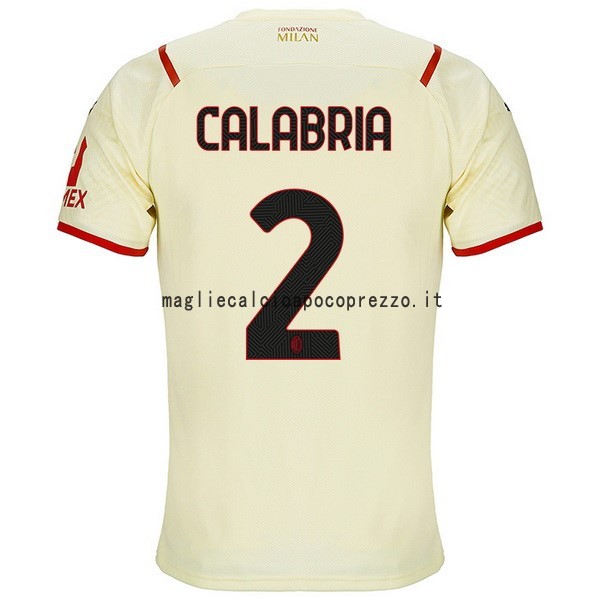 NO.2 Calabria Seconda Maglia AC Milan 2021 2022 Giallo