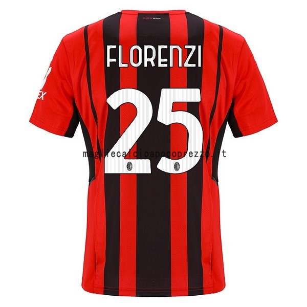 NO.25 Florenzi Prima Maglia AC Milan 2021 2022 Rosso