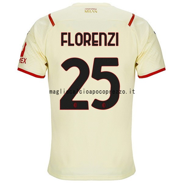 NO.25 Florenzi Seconda Maglia AC Milan 2021 2022 Giallo