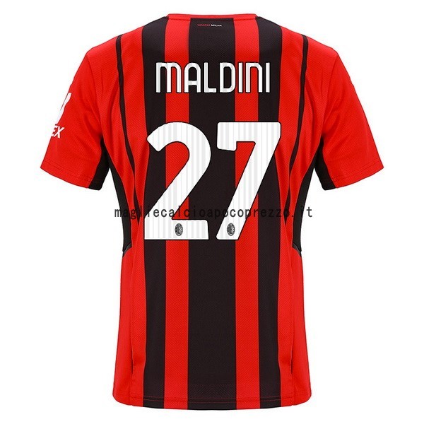 NO.27 Maldini Prima Maglia AC Milan 2021 2022 Rosso