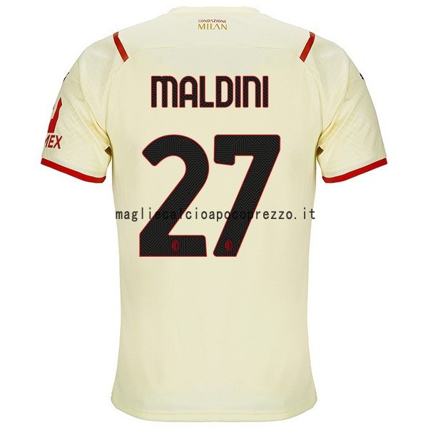 NO.27 Maldini Seconda Maglia AC Milan 2021 2022 Giallo