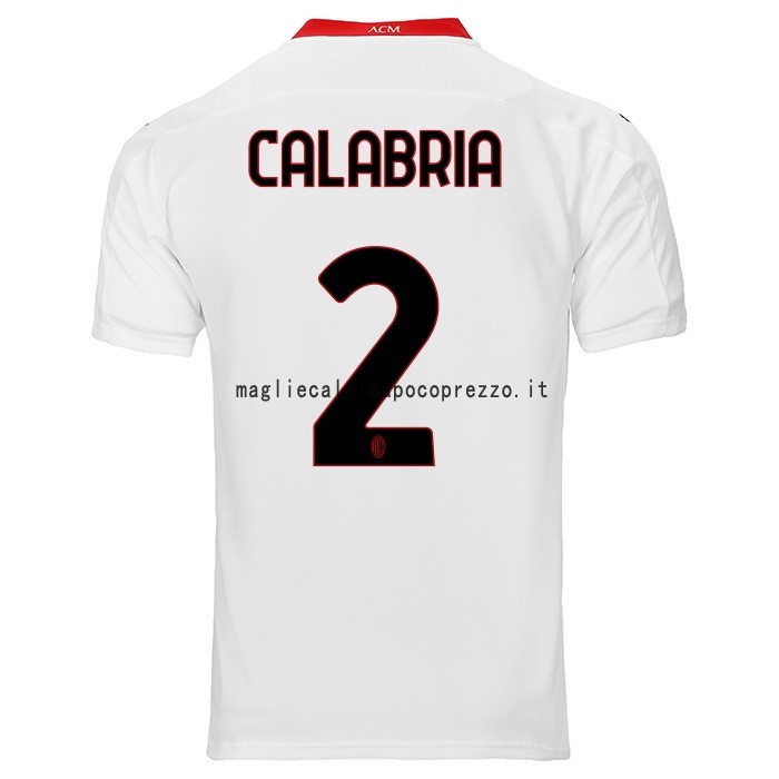 NO.2 Calabria Seconda Maglia AC Milan 2020 2021 Bianco