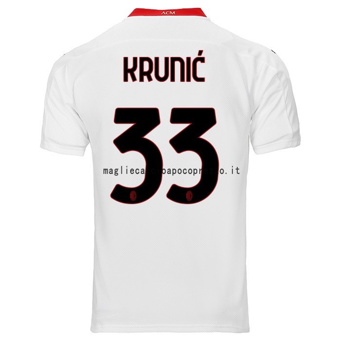 NO.33 Krunic Seconda Maglia AC Milan 2020 2021 Bianco
