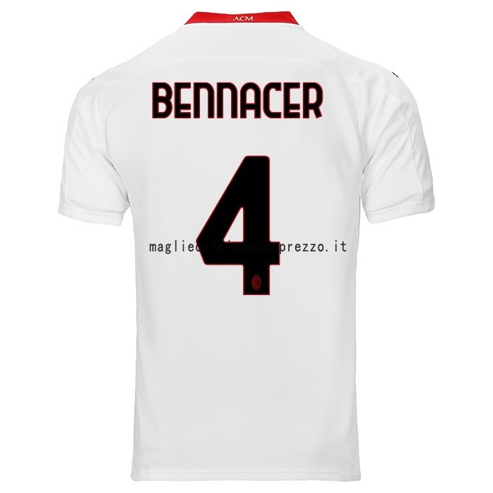 NO.4 Bennacer Seconda Maglia AC Milan 2020 2021 Bianco