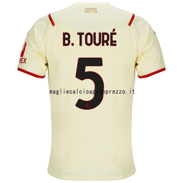NO.5 B.Touré Seconda Maglia AC Milan 2021 2022 Giallo