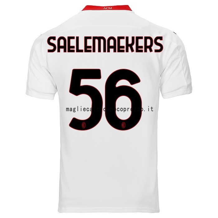 NO.56 Saelemaekers Seconda Maglia AC Milan 2020 2021 Bianco