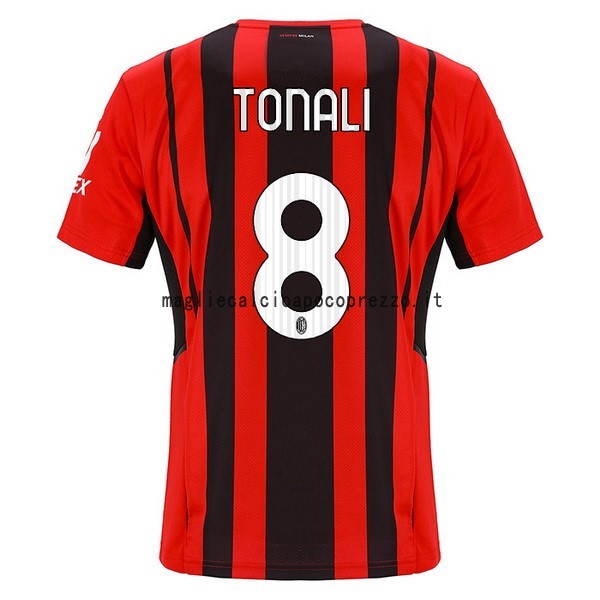 NO.8 Tonali Prima Maglia AC Milan 2021 2022 Rosso