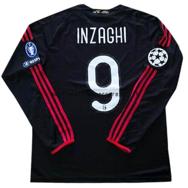 NO.9 Inzaghi Terza Manica lunga AC Milan Stile rétro 2009 2010 Nero