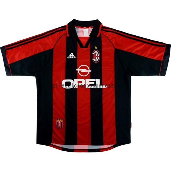 Prima Maglia AC Milan Rétro 1998 2000 Rosso
