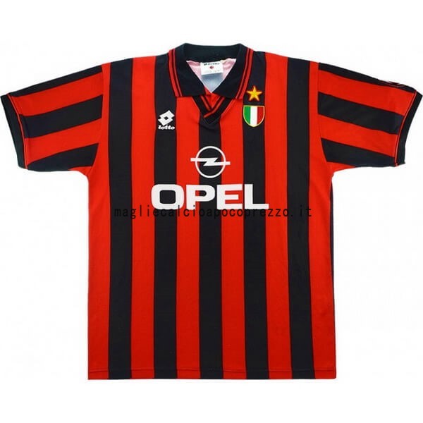Prima Maglia AC Milan Stile rétro 1996 1997 Nero Rosso