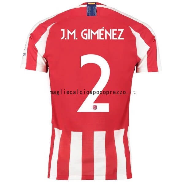 NO.2 J.M.Giménez Prima Maglia Atlético Madrid 2019 2020 Rosso