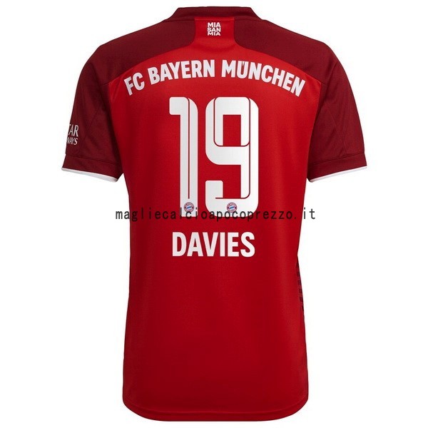 NO.19 Davies Prima Maglia Bayern München 2021 2022 Rosso