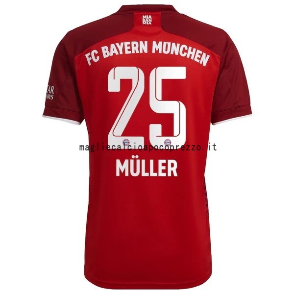 NO.25 Muller Prima Maglia Bayern München 2021 2022 Rosso