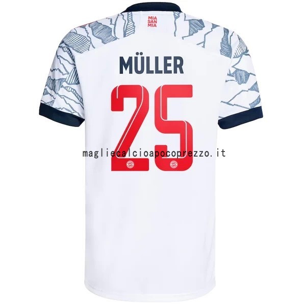 NO.25 Muller Terza Maglia Bayern München 2021 2022 Bianco
