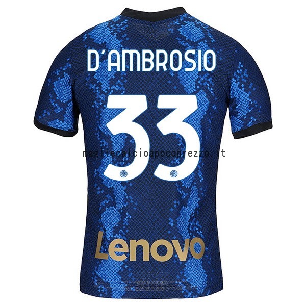 NO.33 D'Ambrosio Prima Maglia Inter Milán 2021 2022 Blu