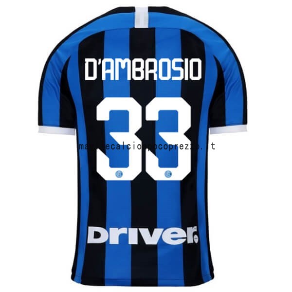 NO.33 D'Ambrosio Prima Maglia Inter Milán 2019 2020 Blu