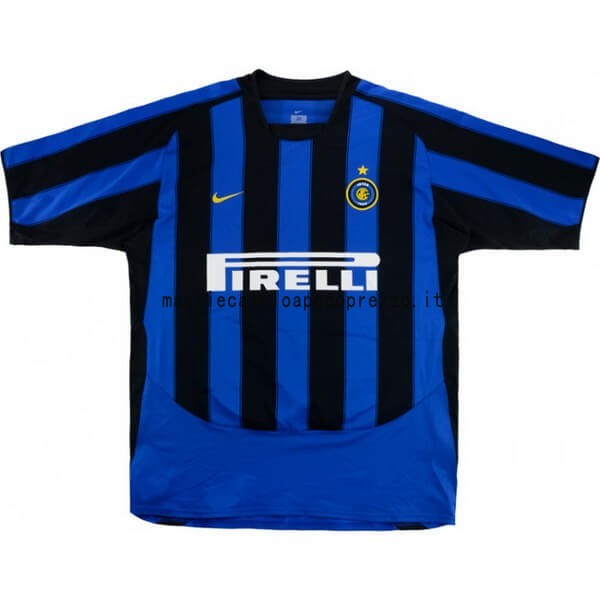 Prima Maglia Inter Milán Stile rétro 2003 2004 Blu