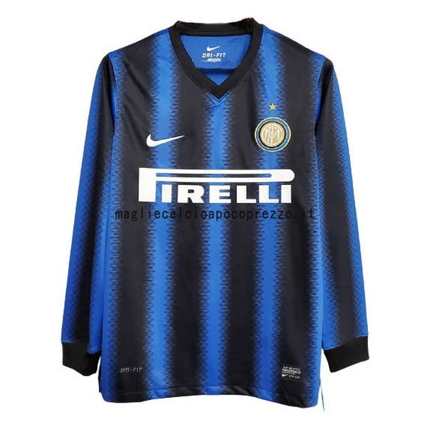 Prima Manica lunga Inter Milán Retro 2010 2011 Blu
