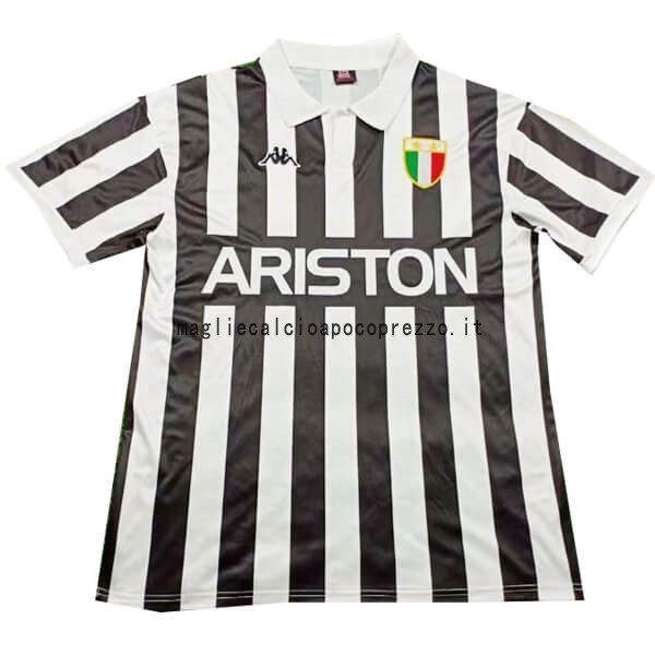 Prima Maglia Juventus Stile rétro 1984 Nero Bianco