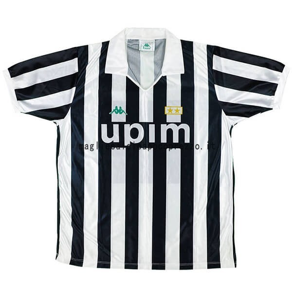 Prima Maglia Juventus Stile rétro 1991 1992 Nero Bianco