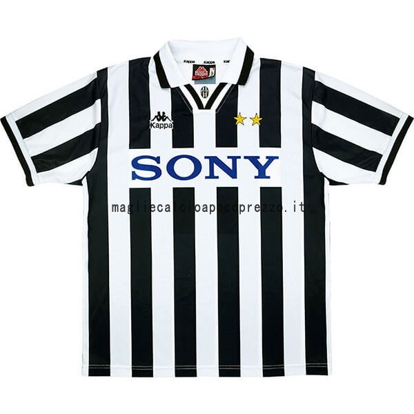 Prima Maglia Juventus Stile rétro 1995 1996 Nero Bianco