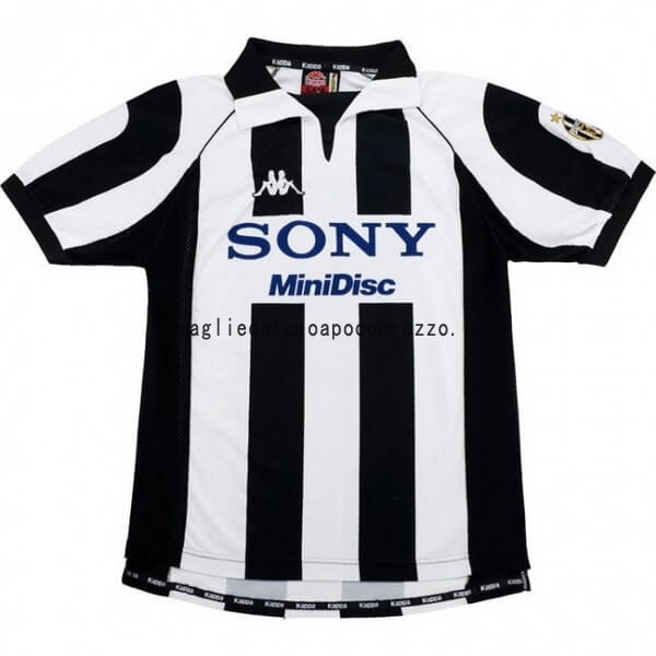 Prima Maglia Juventus Stile rétro 1997 1998 Nero Bianco