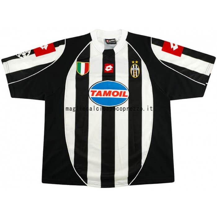 Prima Maglia Juventus Stile rétro 2002 2003 Nero Bianco