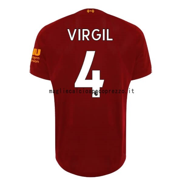 NO.4 Virgil Prima Maglia Liverpool 2019 2020 Rosso