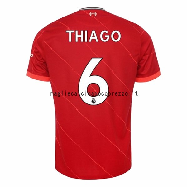 NO.6 Thiago Prima Maglia Liverpool 2021 2022 Rosso