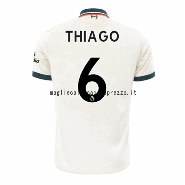 NO.6 Thiago Seconda Maglia Liverpool 2021 2022 Bianco