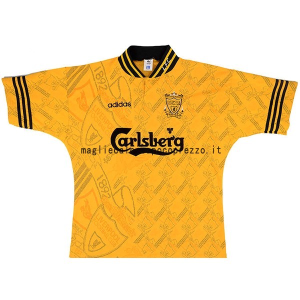 Seconda Maglia Liverpool Rétro 1994 1996 Giallo
