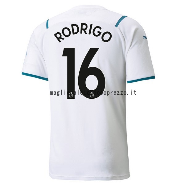 NO.16 Rodrigo Seconda Maglia Manchester City 2021 2022 Bianco
