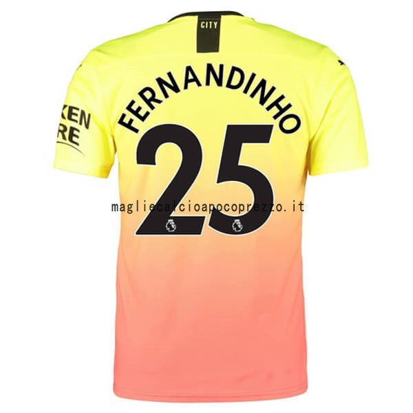 NO.25 Fernandinho Terza Maglia Manchester City 2019 2020 Arancione