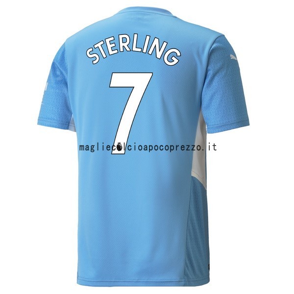 NO.7 Sterling Prima Maglia Manchester City 2021 2022 Blu