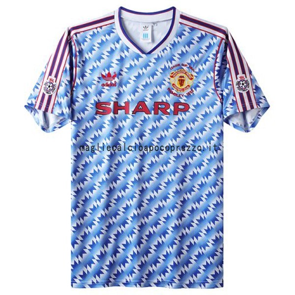 Seconda Maglia Manchester United Retro 1992 Blu