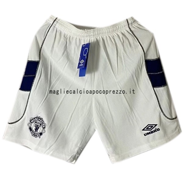 Seconda Pantaloni Manchester United Retro 2000 2001 Bianco