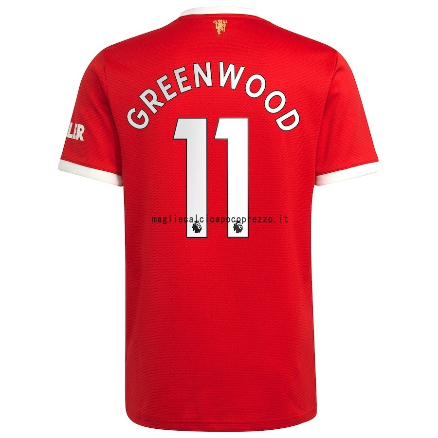 NO.11 Greenwood Prima Maglia Manchester United 2021 2022 Rosso