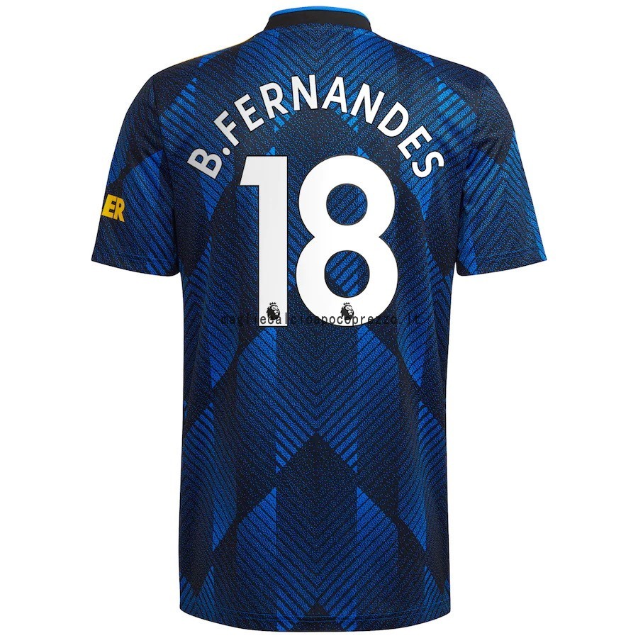 NO.18 B. Fernandes Terza Maglia Manchester United 2021 2022 Blu