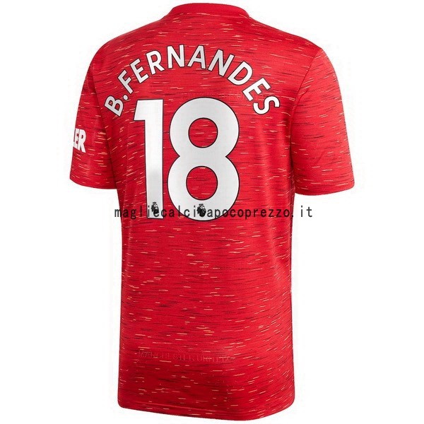 NO.18 B. Fernandes Prima Maglia Manchester United 2020 2021 Rosso