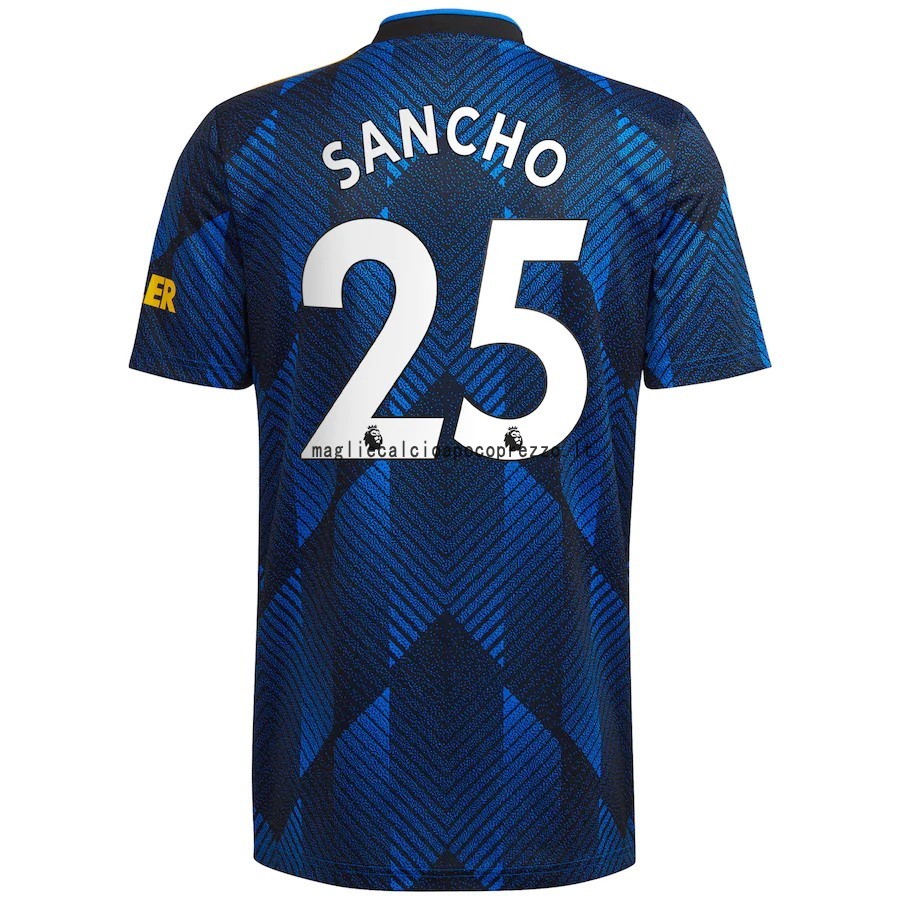 NO.25 Sancho Terza Maglia Manchester United 2021 2022 Blu