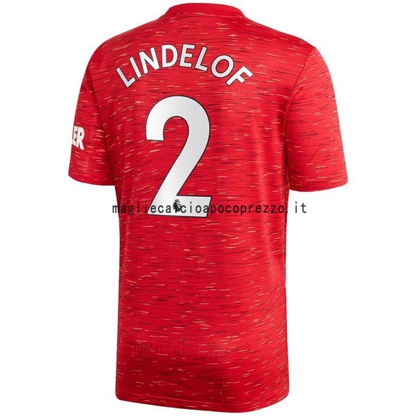 NO.2 Lindelof Prima Maglia Manchester United 2020 2021 Rosso