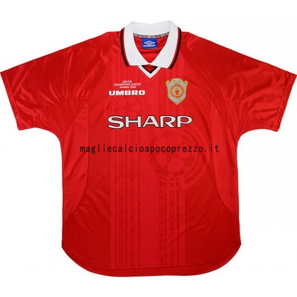 Prima Maglia Manchester United Stile rétro 1999 2000 Rosso