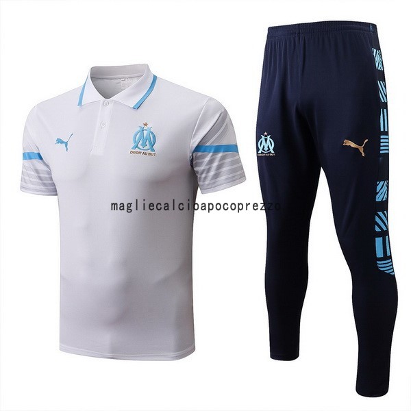 Set Completo Polo Marseille 2022 2023 Bianco Blu