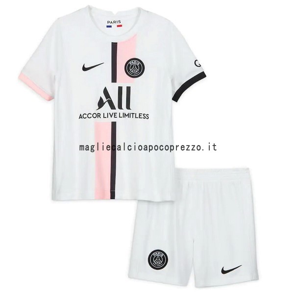 Seconda Set Completo Bambino Paris Saint Germain 2021 2022 Bianco