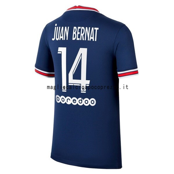 NO.14 Juan Bernat Prima Maglia Paris Saint Germain 2021 2022 Blu