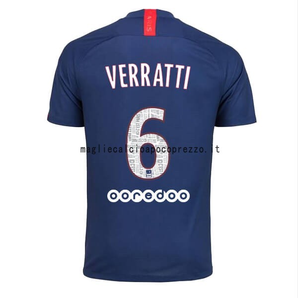 NO.6 Verratti Prima Maglia Paris Saint Germain 2019 2020 Blu